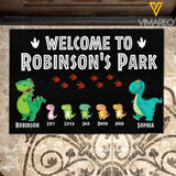 Personalized Welcome To Dinosaur Park Doormat 22JUL-HC22