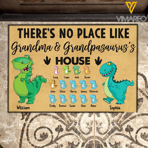 Personalized There's No Place Like Dinosaur Horse Doormat 22JUL-HC22