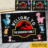 Personalized Welcome to The Family Dinosaur Kid Name Doormat NQDT2206