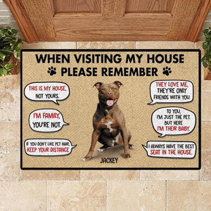 Personalized When Visting My Hose Dog Rules Doormat QTVQ2706