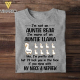 Personalized Auntie Llama  Tshirt Printed NQHC3006