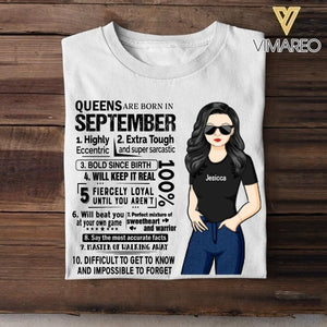 Personalized Queens Are Born In September Tshirt Printed 22JUY-HQ08