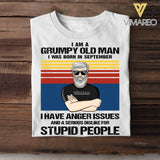 Personalized I Am Grumpy Old Man Was Born In September Tshirt Printed 22JUY-HQ16