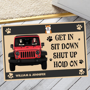 Personalized Couple Love Jeep And Dog Live Here Doormat 22AUG-HY30