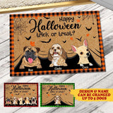 Personalized Happy Halloween Dog Lover Doormat 22SEP-MA06