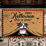 Personalized Happy Halloween Dog Lover Doormat 22SEP-MA06