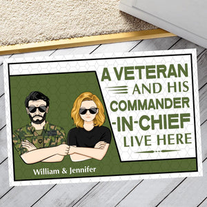 Personalized A Norwegian Veterans And His Commander In Chief Live Here Doormat 22SEP-HY19