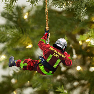 Personalized French Firefighter Christmas Ornament Printed 22SEP-HQ26