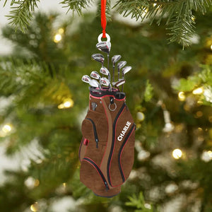 Personalized Golf Bag Christmas Wood Ornament Printed 22OCT-HY05