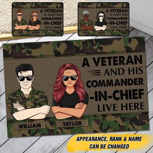 Personalized A Swiss Veterans And His Commander In Chief Live Here Doormat 22OCT-HY25