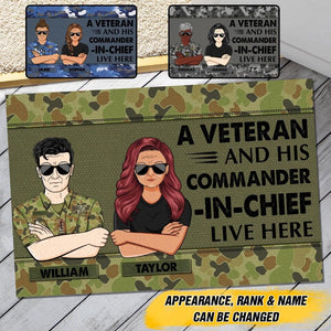 Personalized A Australian Veterans And His Commander In Chief Live Here Doormat 22OCT-HY25