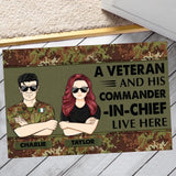 Personalized An Italian Veterans And His Commander In Chief Live Here Doormat 22OCT-HY28