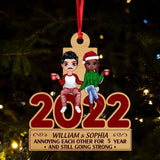 Personalized Doll Couple 2022 Christmas Wood Ornament Printed QTDT0211