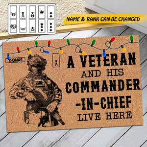 Personalized An Australian Veteran And His Commander  Live Here Doormat 22NOV-HY15