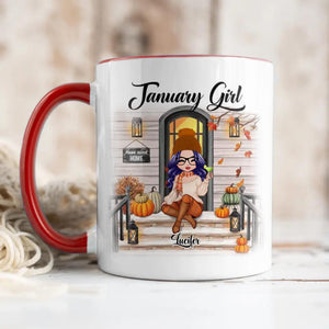 Personalized I'm January Girl Autumn Printed Accent Mug 22NOV-DT18