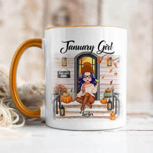 Personalized I'm January Girl Autumn Printed Accent Mug 22NOV-DT18