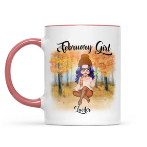 Personalized February Girl Is As Smooth As Tennessee Whiskey Autumn Printed Accent Mug 22NOV-DT21