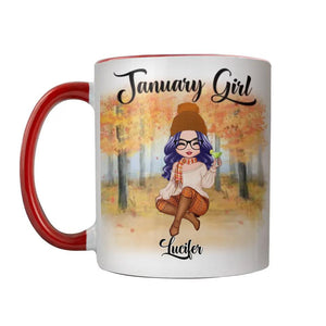 Personalized January Girl Is As Smooth As Tennessee Whiskey Autumn Printed Accent Mug 22NOV-DT21