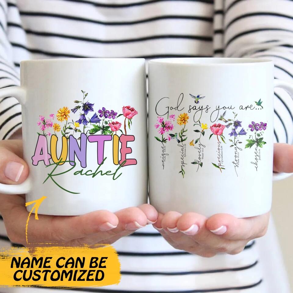 Personalized Auntie god says you are Mug Printed QTHQ2411
