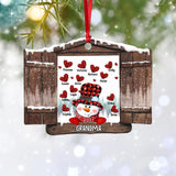 Personalized Grandma Snowman With Kid Name Caro Christmas Wood Ornament Printed 22NOV-DT28