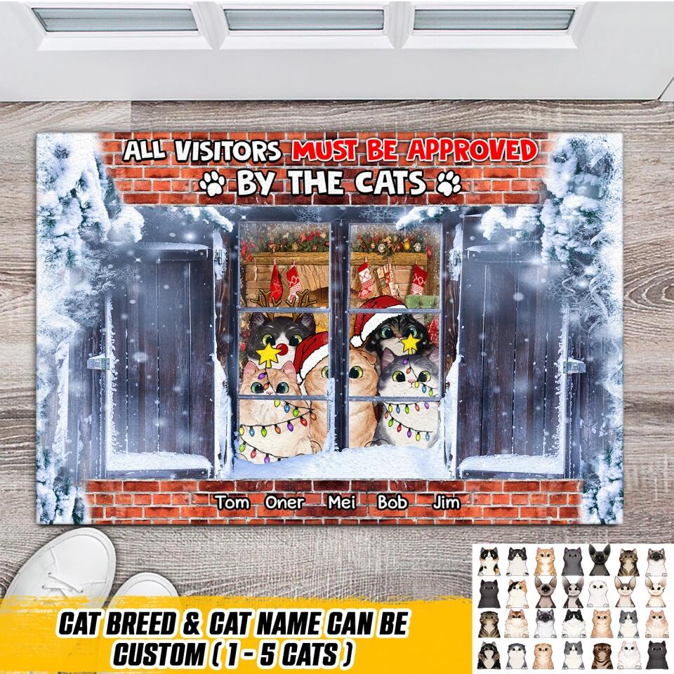 Personalized All Visitors Must Be Approved By The Cats Doormat Printed PNHQ0612