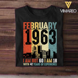 Personalized Year Of Birth February I Am 18 With Years Of Experience Tshirt Printed QTHQ0712
