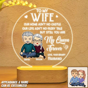 Personalized To My Wife My Queen Forever, Love From Husband Led Lamp Printed QTDT0901