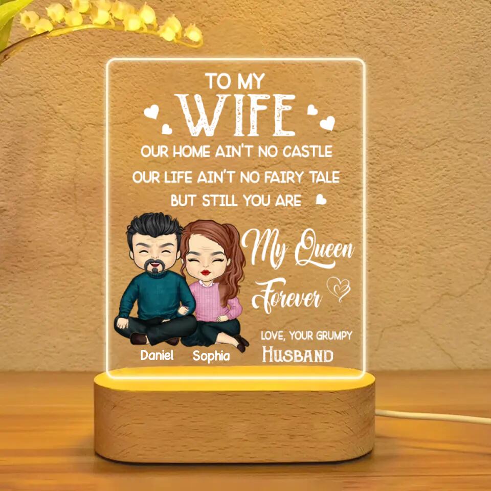 Personalized To My Wife My Queen Forever, Love From Husband Led Lamp Printed QTDT0901