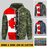 Personalized Once A Soldier Always A Soldier Canadian Solider/ Veteran With Rank & Name Zip Hoodie 3D Printed QTHQ0901