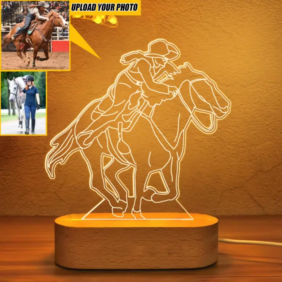 Personalized Your Horse Riding Image Led Lamp Printed QTHQ0901