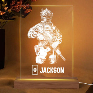 Personalized Canadian Veternan/ Soldier Rank Led Lamp Printed 23JAN-HY09