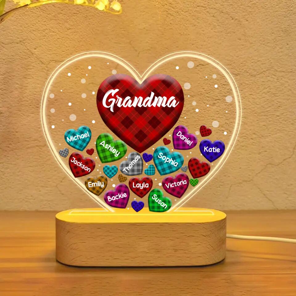 Personalized Grandma Nana Aunt Mom Kid Name Led Lamp Printed QTDT0901