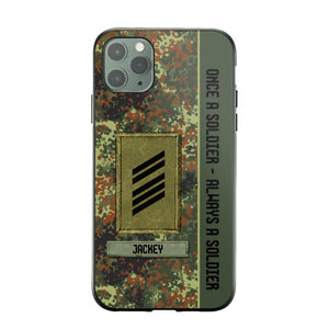 Personalized German Soldier/ Veteran Once A Soldier Always A Soldier Camo Phonecase 3D Printed QTDT1001
