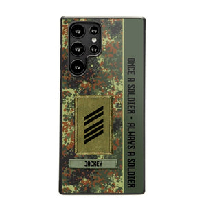 Personalized German Soldier/ Veteran Once A Soldier Always A Soldier Camo Phonecase 3D Printed QTDT1001