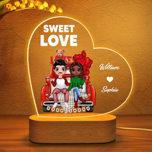 Personalized Sweet Love & Red Car Couple Led Lamp Printed PNHQ1001