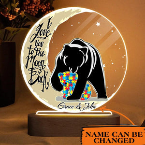 Personalized I Love You To The Moon And Back Love From Mom Autism Kid Led Lamp Printed QTVD1001