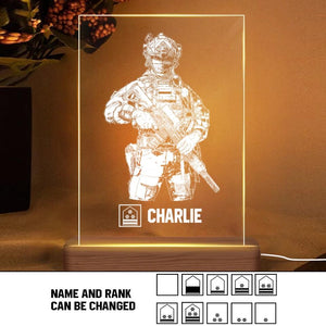 Personalized Austrian Soldier/ Veteran Rank Name Led Lamp Printed 23JAN-HY11