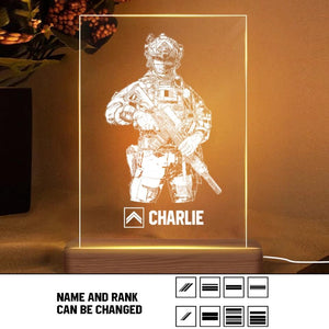 Personalized French Soldier/ Veteran Rank Name Led Lamp Printed 23JAN-HY11