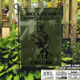 Personalized Once A Soldier Always A Soldier Australian Soldier/Veteran Rank Camo Garden Flag Printed 23JAN-DT11