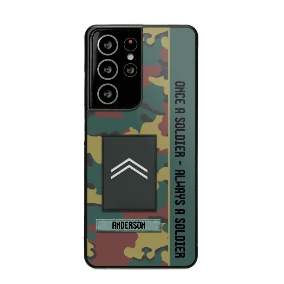 Personalized Belgium Soldier/ Veteran Once A Soldier Always A Soldier Phonecase 3D Printed QTDT1101