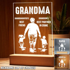Personalized Granddaughter's Best Friend Grandson's Best Partner In Crime Led Lamp Printed 23JAN-DT11