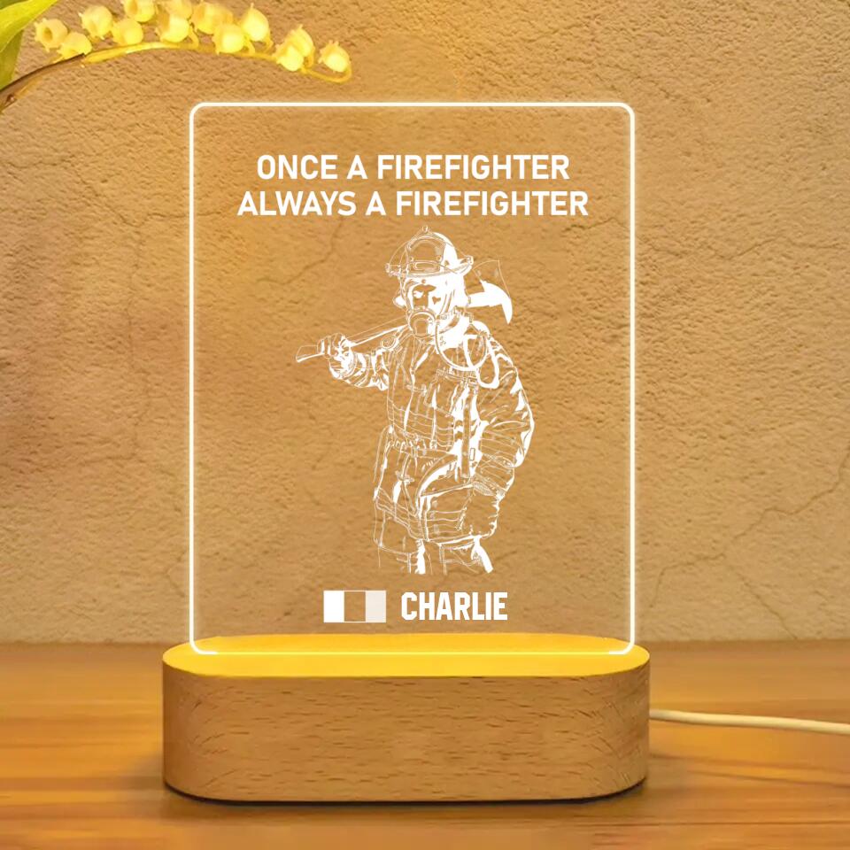 Personalized Once A Firefighter Always A Firefighter Italian Firefighter Led Lamp Printed 23JAN-HY11