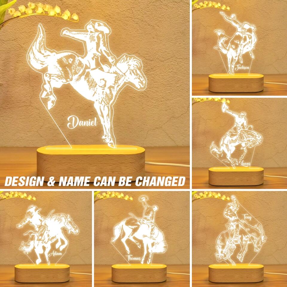 Personalized Rodeo Led Lamp Printed 23JAN-DT12