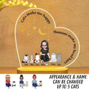 Personalized Cats Make Me Happy Humans Make My Head Hurt Led Lamp Printed PNVD1601