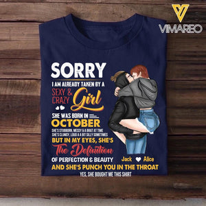 Personalized Taken By An October Sexy And Crazy Girl Tshirt Printed PNDT1601