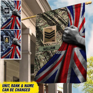 Personalized British Soldier/Veteran House Flag Printed 23JAN-DT18