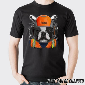 Personalized funny boston terrier Arborist, logger Tshirt Printed QTDT2901