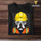 Personalized funny boston terrier Contruction worker Tshirt Printed QTDT2901