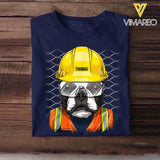 Personalized funny boston terrier Contruction worker Tshirt Printed QTDT2901