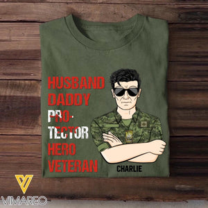 Personalized Canadian Soldier/ Veteran Husband Daddy Protector Hero Veteran Printed Tshirts 23JAN-DT29